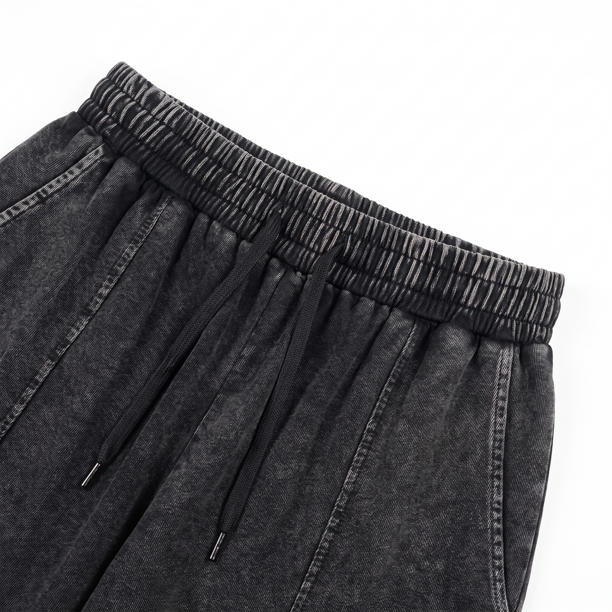 Elastic waistband and drawstring detail on SYNFURY sweatpants, heavyweight cotton