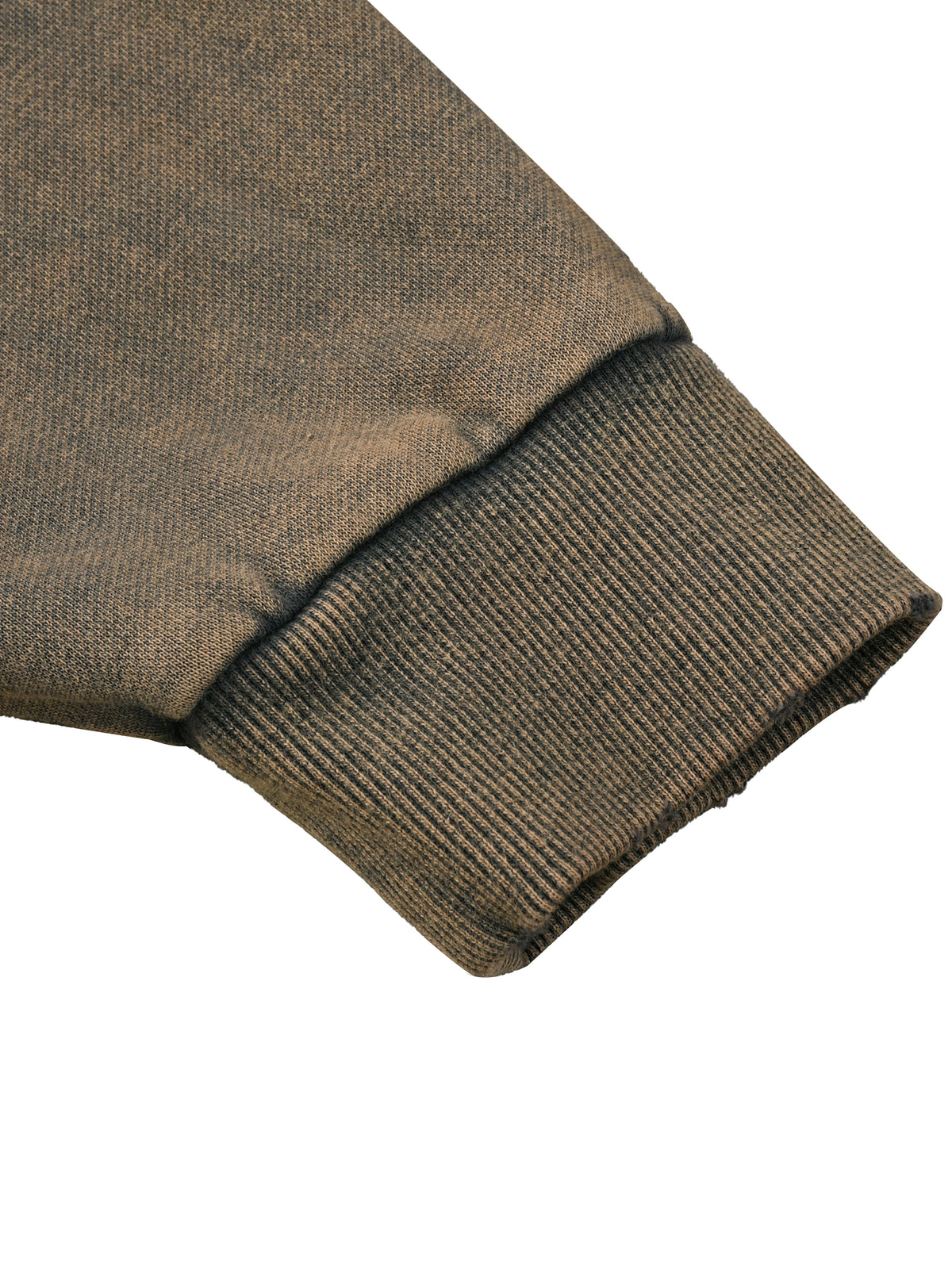 SYNFURY cropped hoodie in washed charcoal, ribbed cuff detail