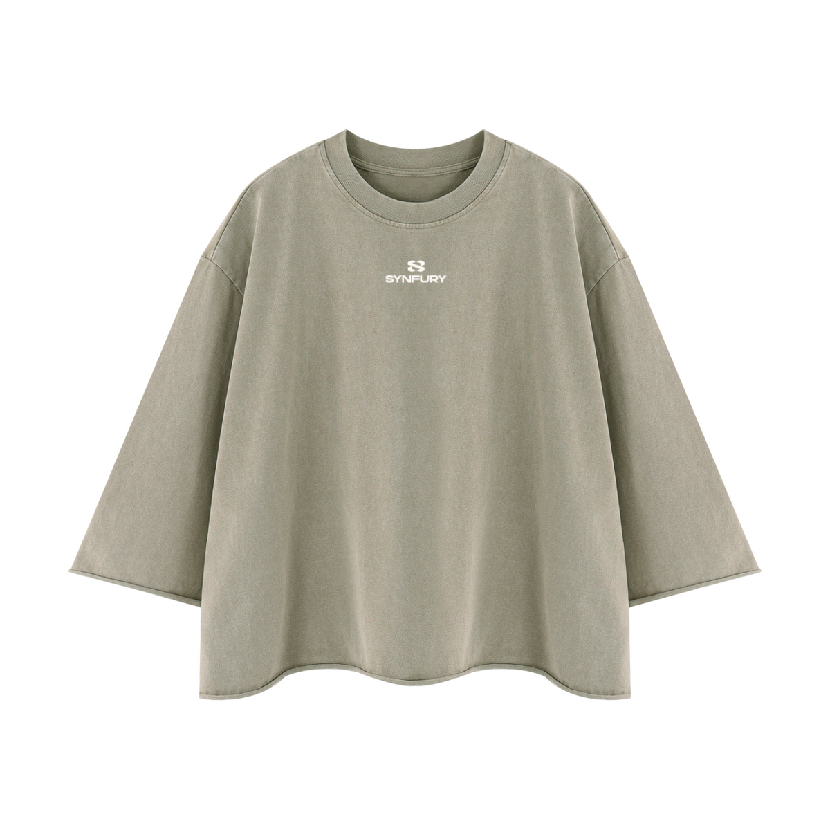 The Statement Tee in Vintage Clay — heavyweight cotton, oversized fit, center-chest SYNFURY logo, product shot on white background