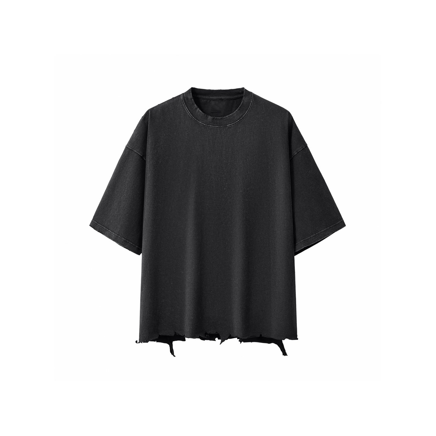 Black t-shirt on a white background