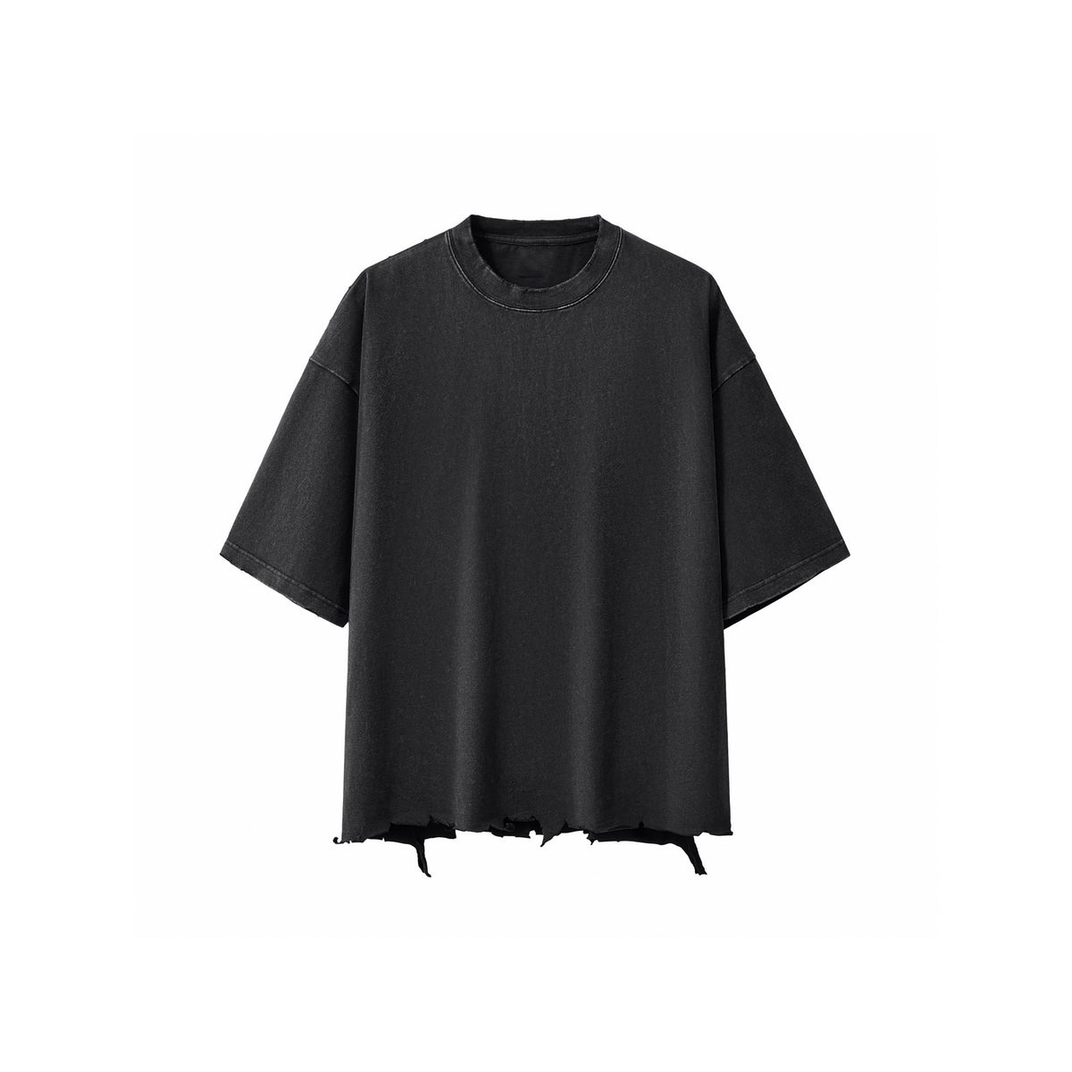 Black t-shirt on a white background