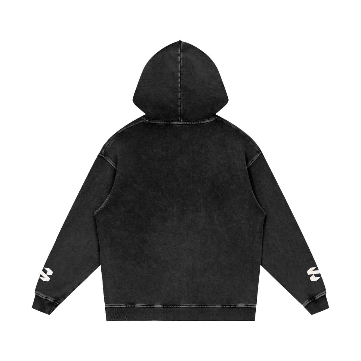 Vintage Pullover Hoodie - Ash Black - back view