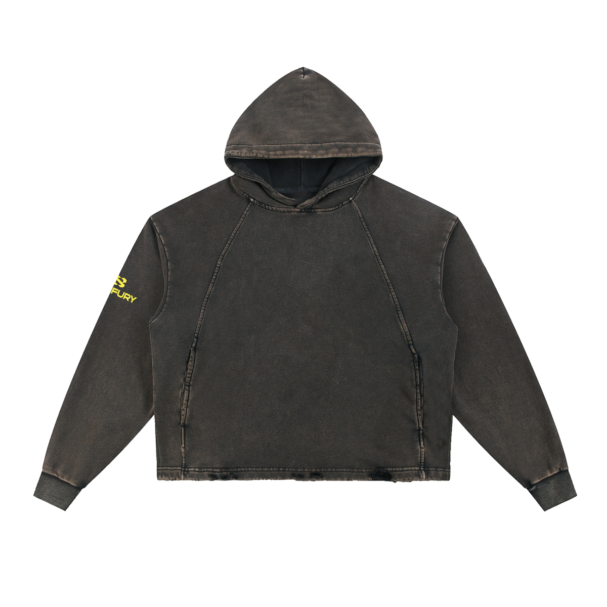 Washed Charcoal Pullover Hoodie  front view