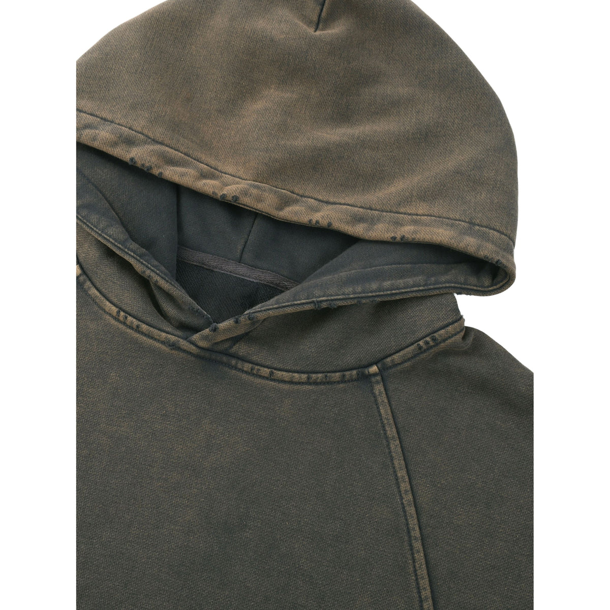 Washed Charcoal Pullover Hoodie - Washed Charcoal - hood detail front
